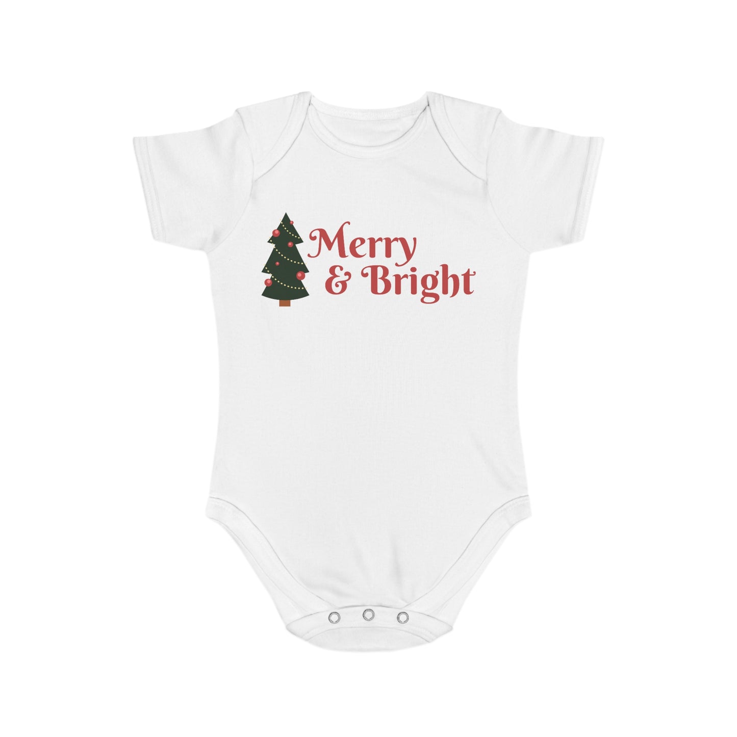 Merry & Bright Short Sleeve Baby Bodysuit