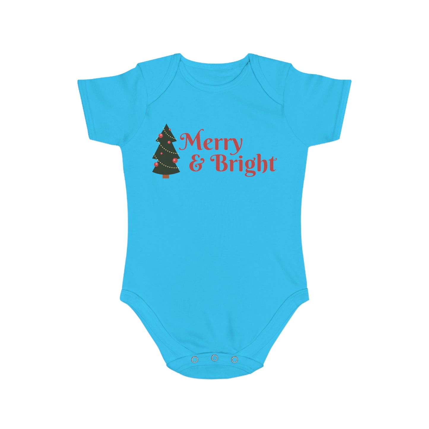 Merry & Bright Short Sleeve Baby Bodysuit