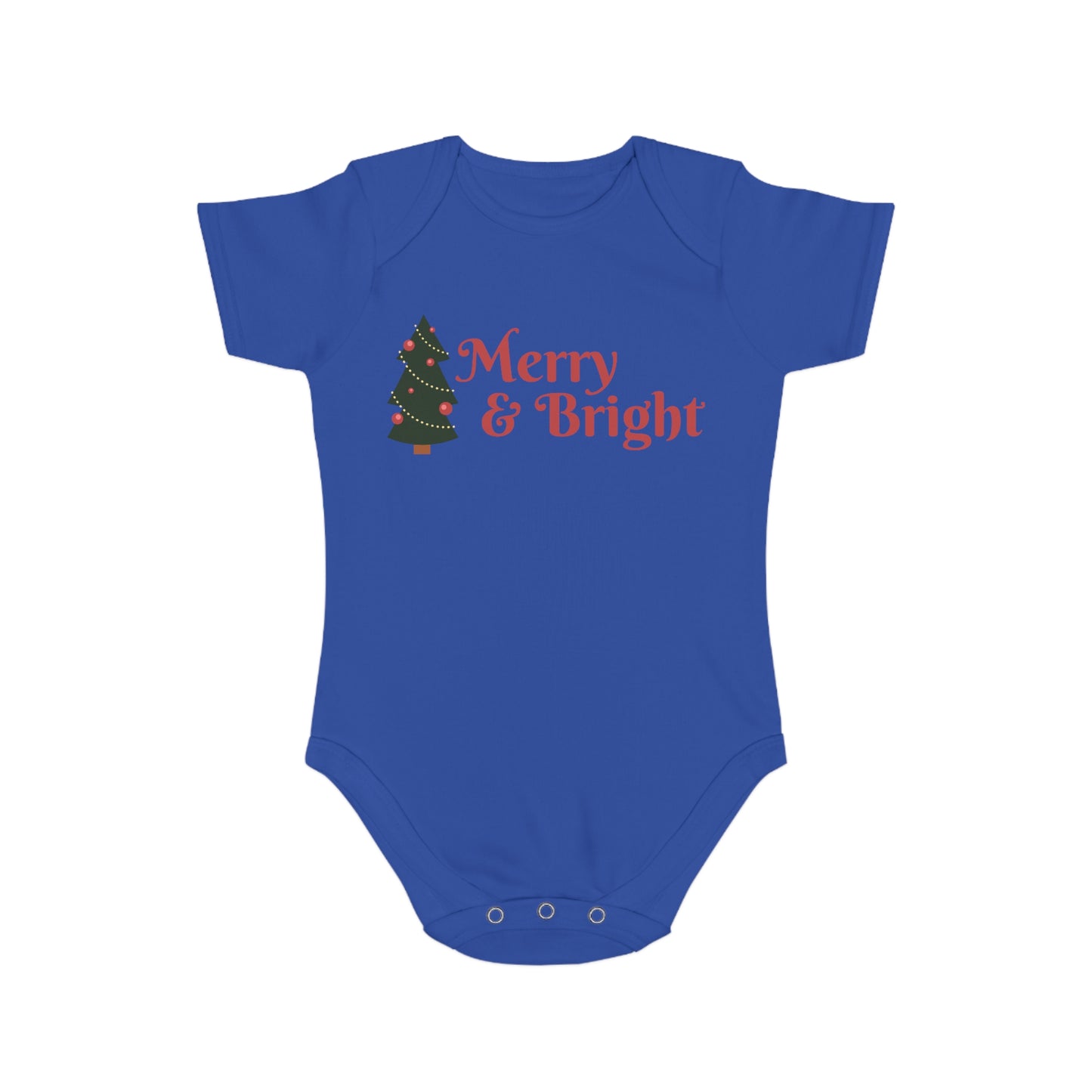 Merry & Bright Short Sleeve Baby Bodysuit