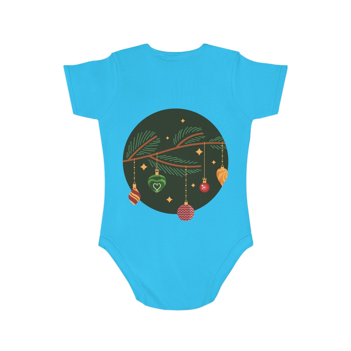 Merry & Bright Short Sleeve Baby Bodysuit