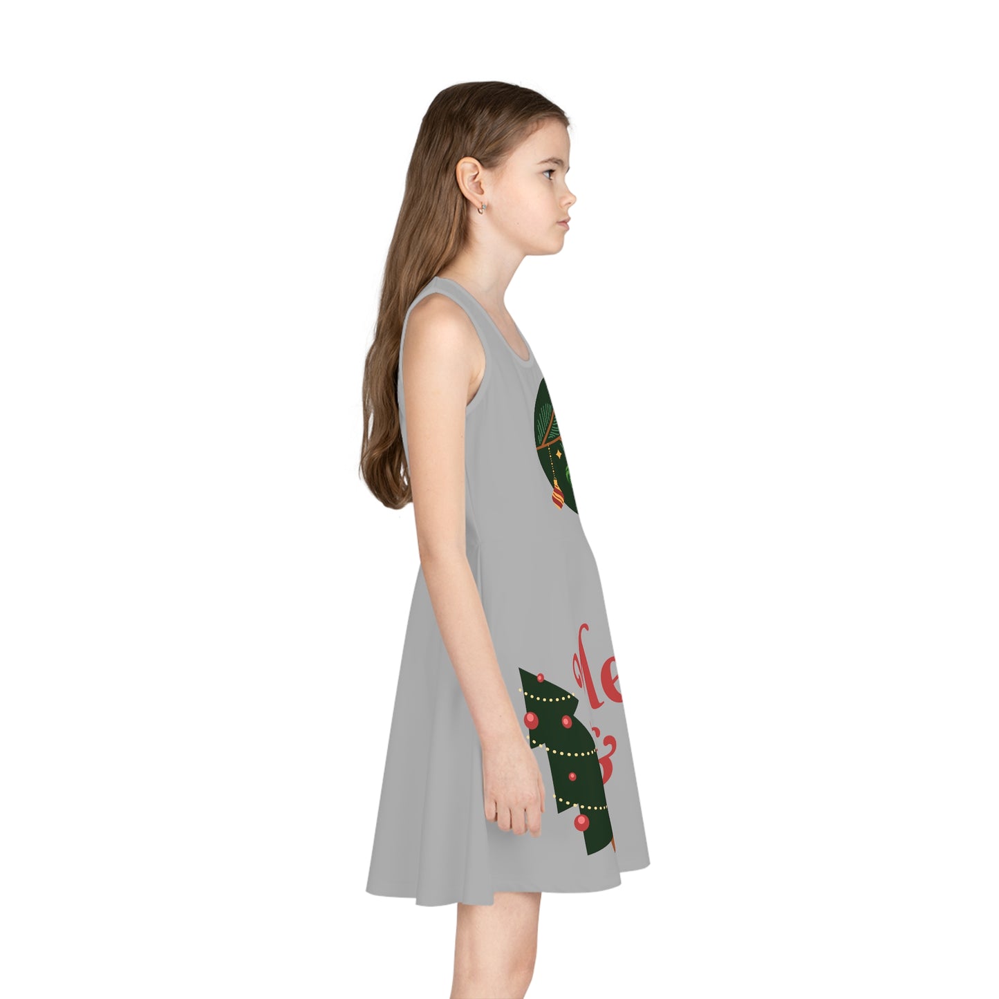 Merry & Bright Girls' Sleeveless Sundress (AOP)