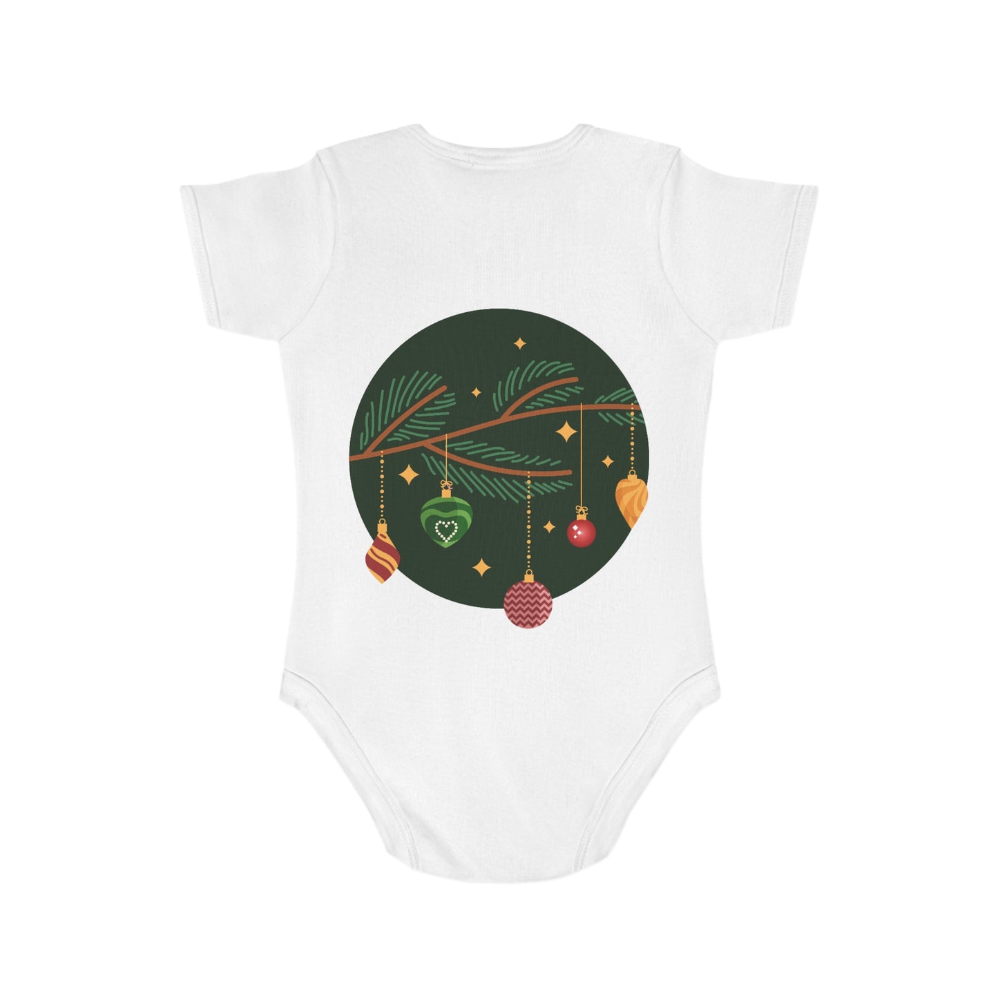 Merry & Bright Short Sleeve Baby Bodysuit