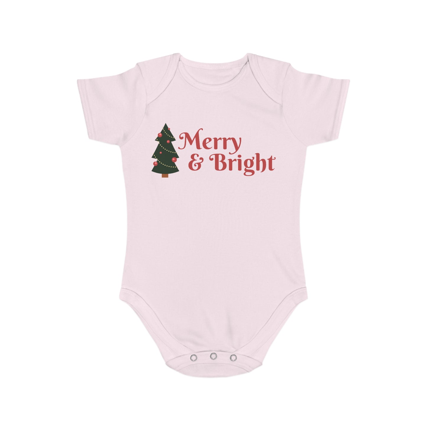 Merry & Bright Short Sleeve Baby Bodysuit