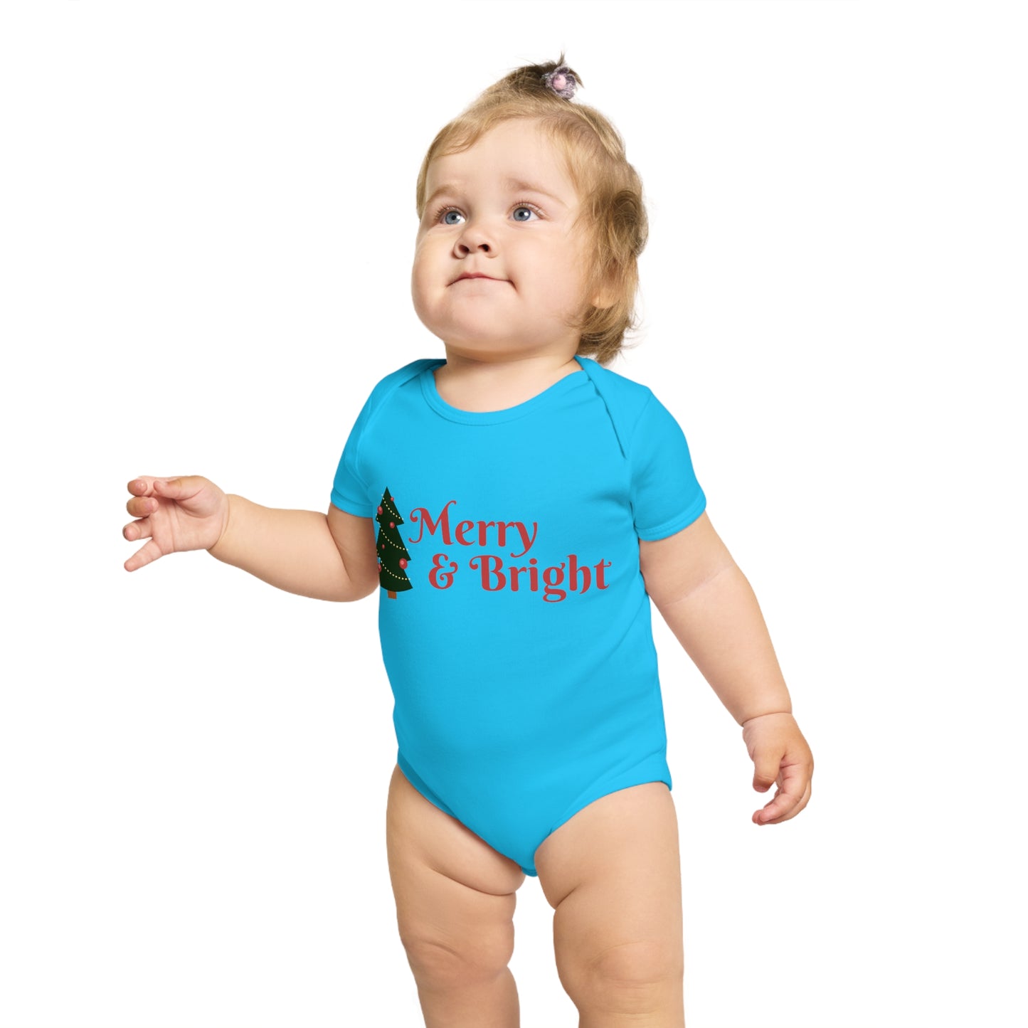 Merry & Bright Short Sleeve Baby Bodysuit