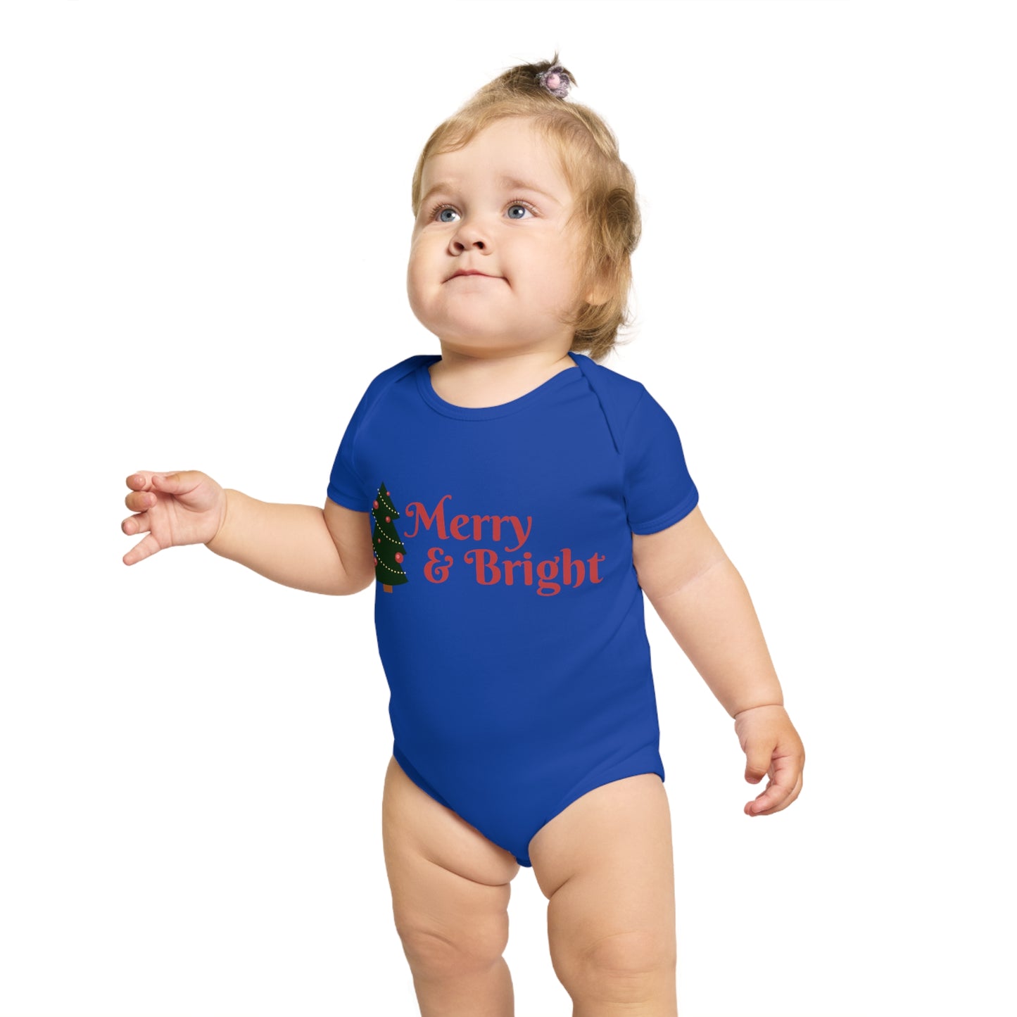 Merry & Bright Short Sleeve Baby Bodysuit