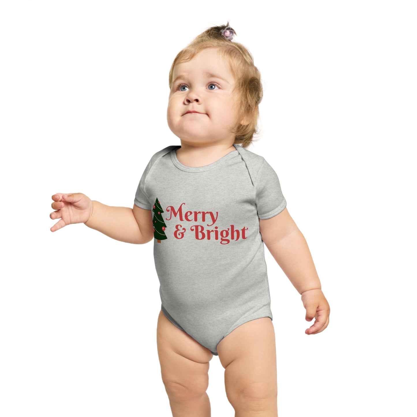 Merry & Bright Short Sleeve Baby Bodysuit