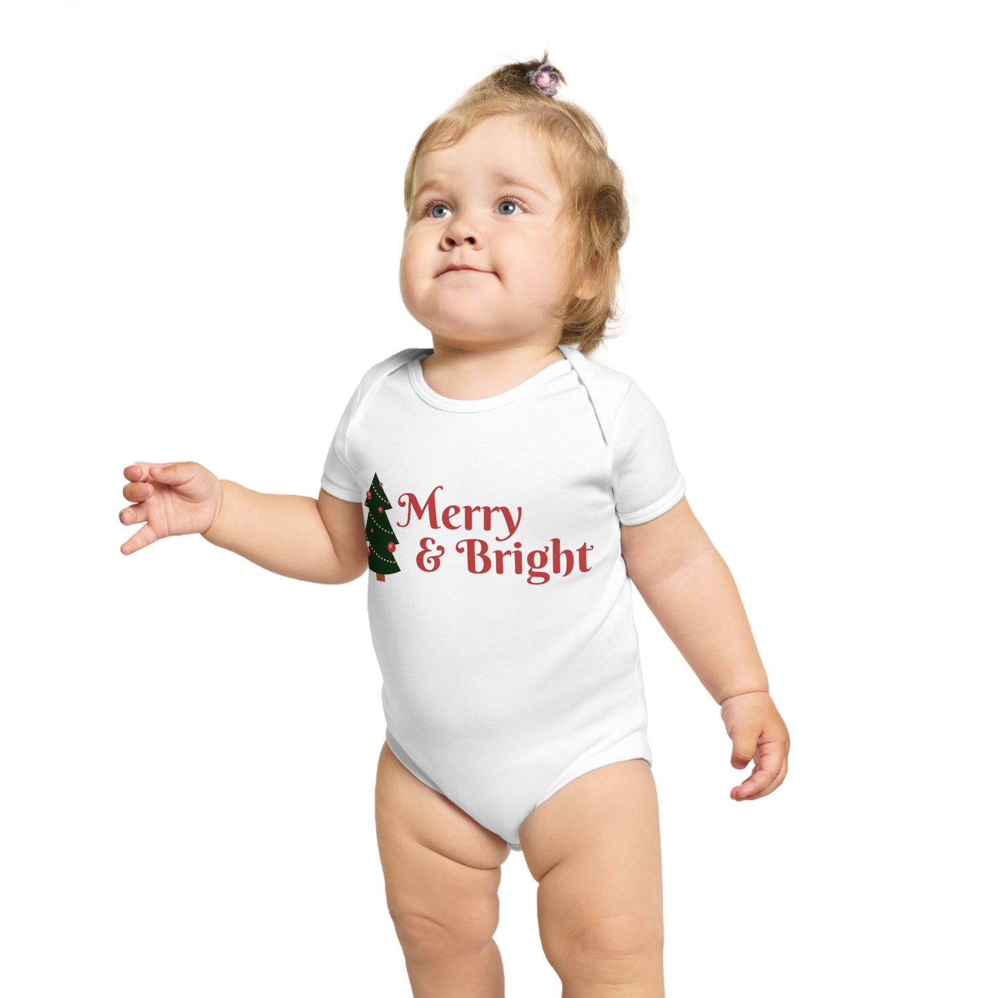 Merry & Bright Short Sleeve Baby Bodysuit