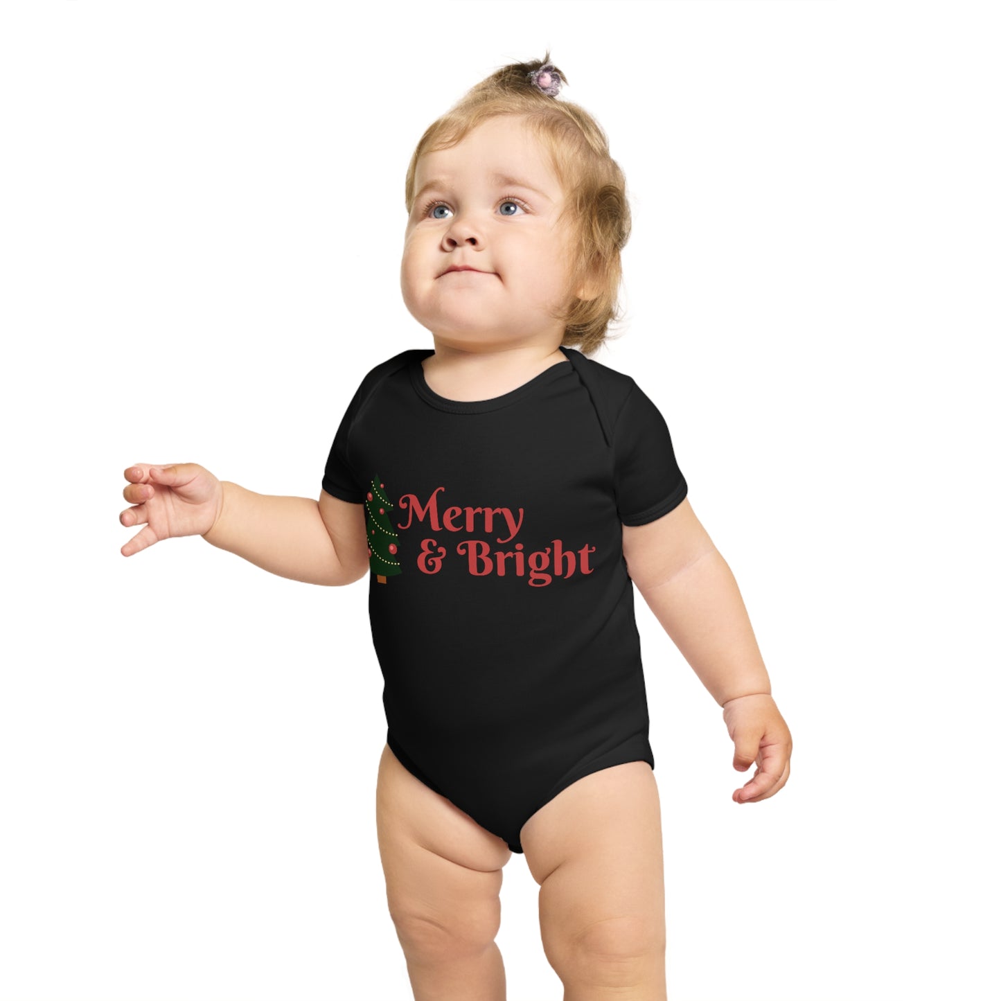 Merry & Bright Short Sleeve Baby Bodysuit