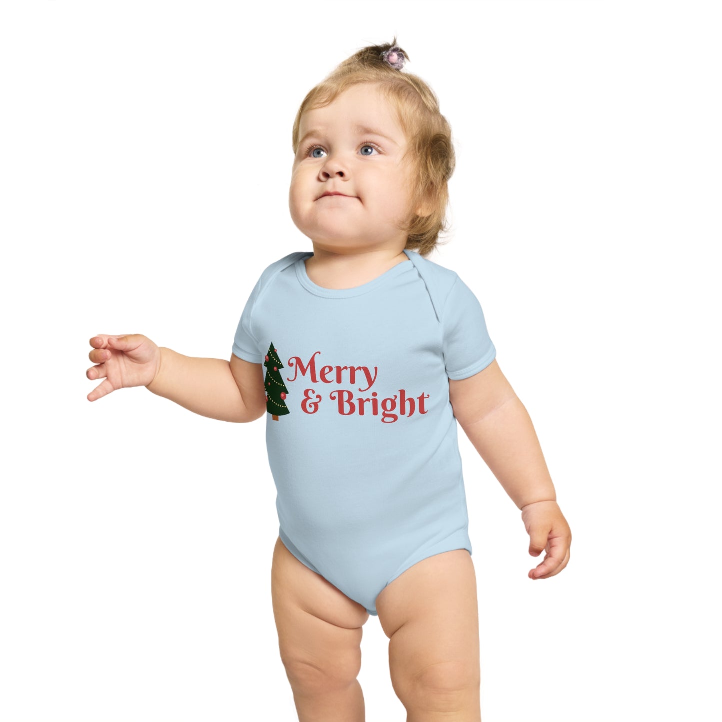 Merry & Bright Short Sleeve Baby Bodysuit