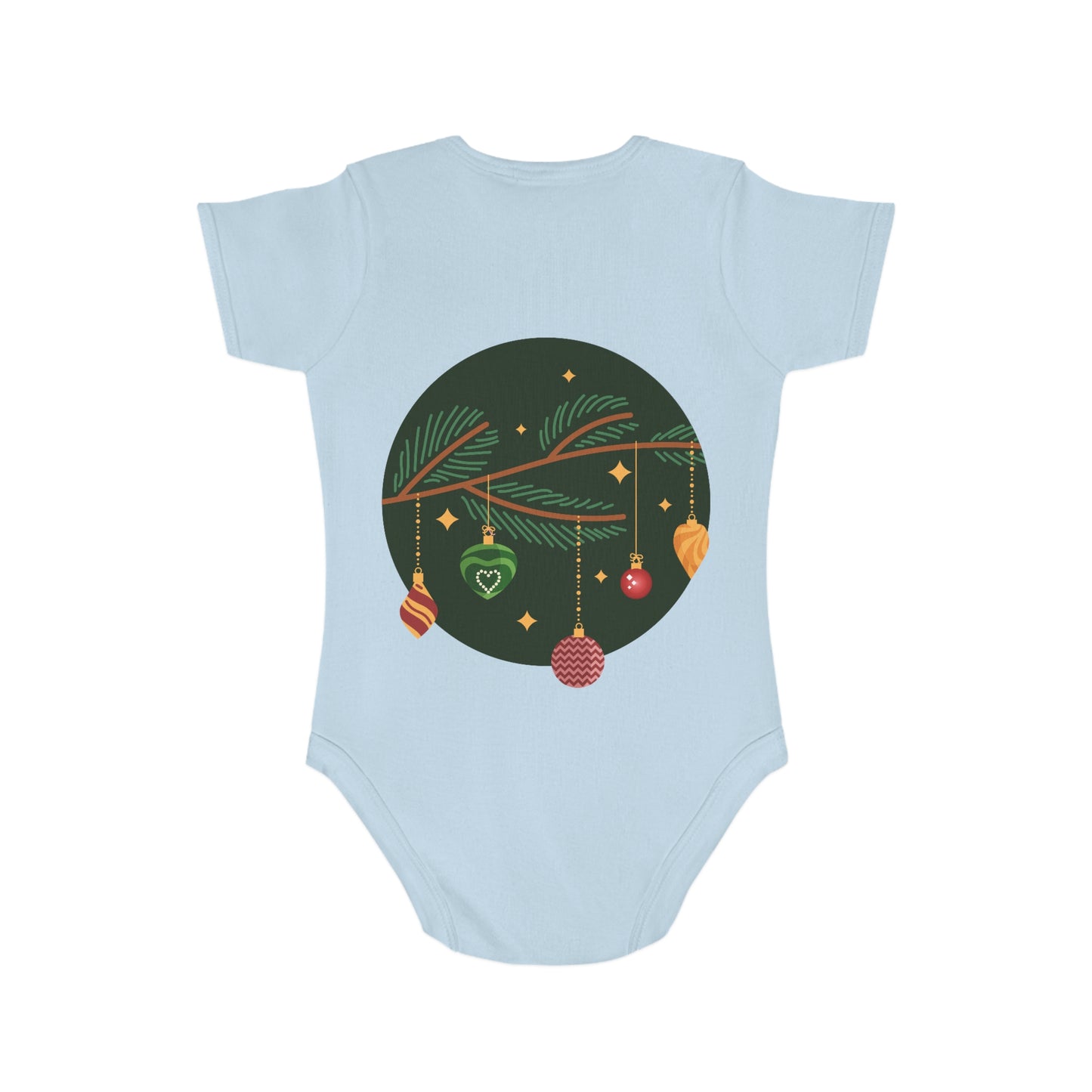 Merry & Bright Short Sleeve Baby Bodysuit